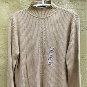Liz Claiborne LS Mock Turtle Neck XL Gold Glitter